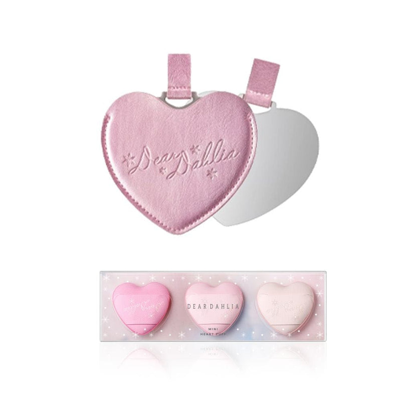 Dear Dahlia TW singleton_gift [贈] 皮套愛心手鏡+怦怦手指粉撲(3入)
